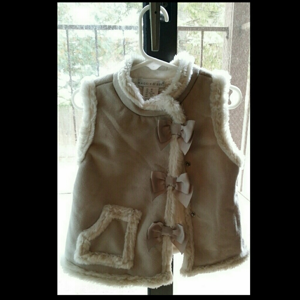 Suede and faux fur girls vest